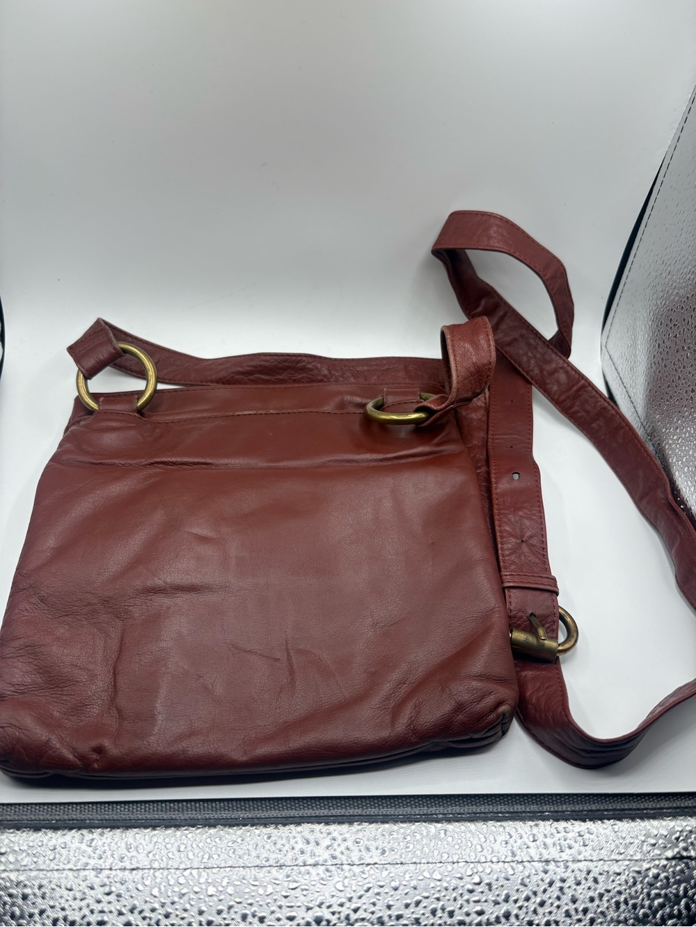 HOBO Men's Leather Messenger Bag in Chestnut Brown